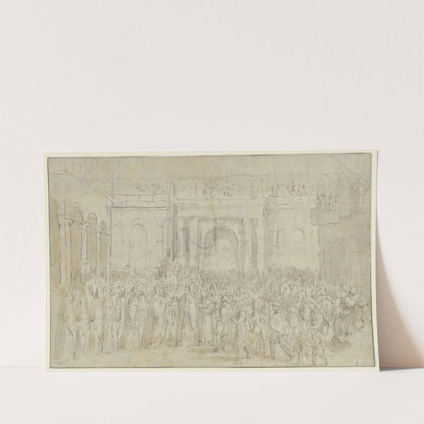 An einem Stadttor empfängt der Magistrat ein Heer by Guido Reni