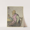 An einem Tisch sitzender Bauer mit Glas, nach links by Adriaen van Ostade