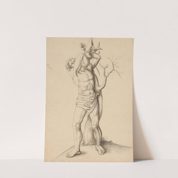 An einen Baum gefesselter Märtyrer by Jörg Schweiger