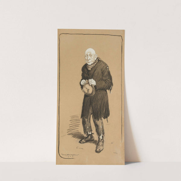 An elderly man dressed in ragged clothes with his hat in his hand. (1905) by William Henry Walker