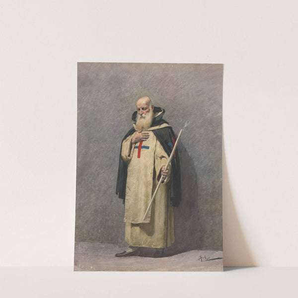 An Elderly Priest Standing by Giuseppe Aureli