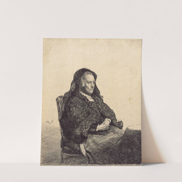 An Elderly Woman (Rembrandt’s mother, seated at a table) by Rembrandt van Rijn