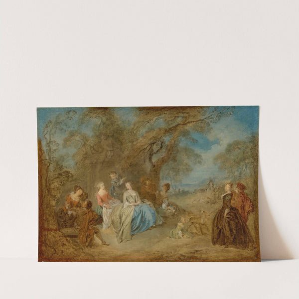 An elegant company in a park by Jean-Baptiste Pater