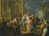 An Elegant Company Making Merry Outside A Palace