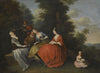 An Elegant Company Seated Outdoors Making Music