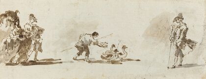 An Elegant Couple, a Gooseboy_and a Gentleman (recto)