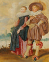 An Elegant Couple Standing By A River