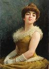 An Elegant Lady in a Yellow Dress (1886)