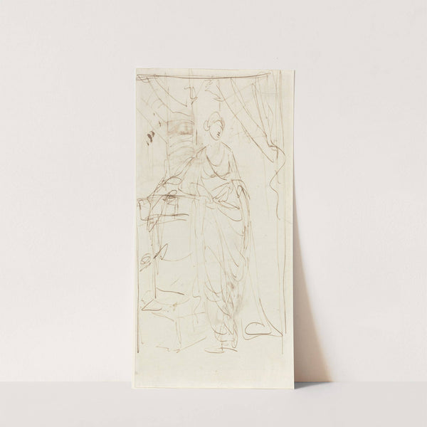 An Elegant Lady in Classical Dress (recto) by George Romney