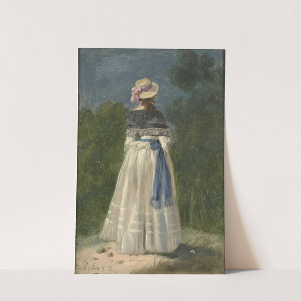 An elegant lady seen from behind by Jean Pillement