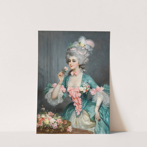 An Elegant Lady with Roses by Lucius Rossi