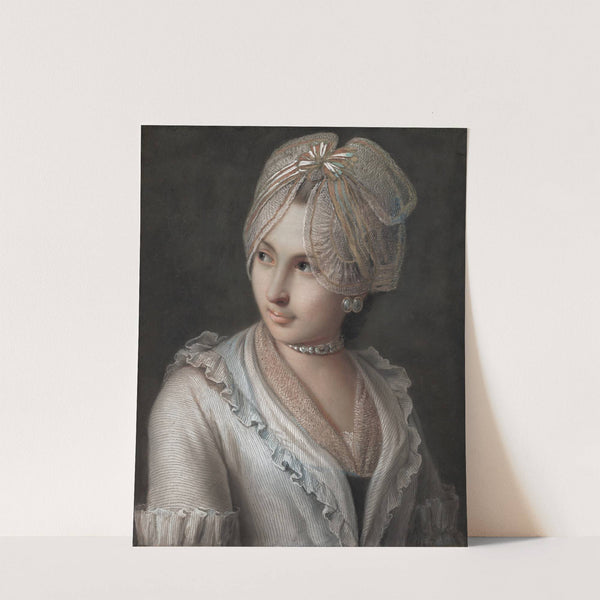An Elegant Young Lady with a Lace Cap by Pietro Rotari