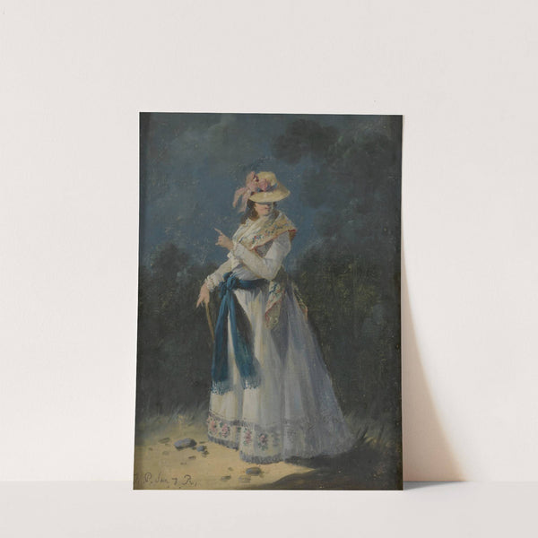 An elegant young woman by Jean-Baptiste Pillement