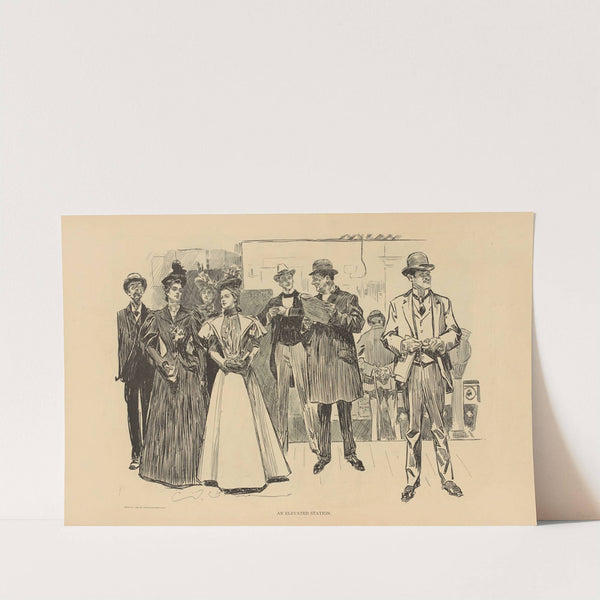 An elevated station (1893-1900) by Charles Dana Gibson