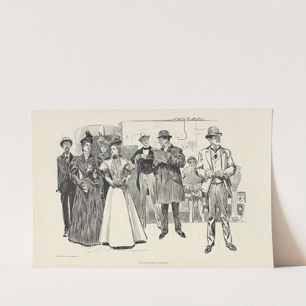 An elevated station (1898) by Charles Dana Gibson