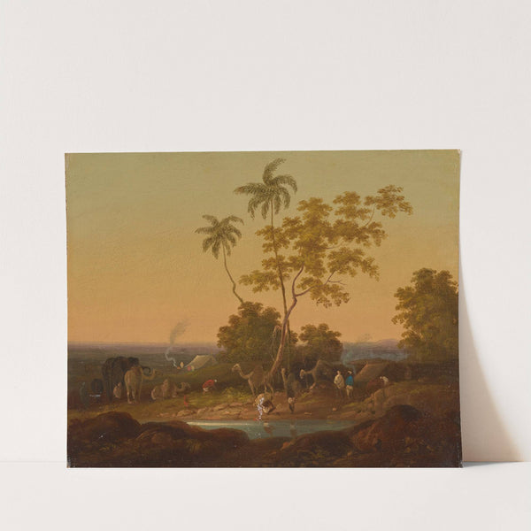 An encampment at dusk by Sir Charles D'Oyly