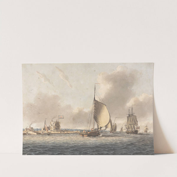 An English Frigate and Other Shipping in the Solent off Calshot Castle by John Cleveley the younger