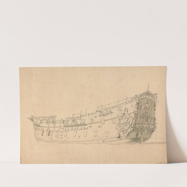 An English Man-of-War, Port View from the Stern by Willem van de Velde the Younger