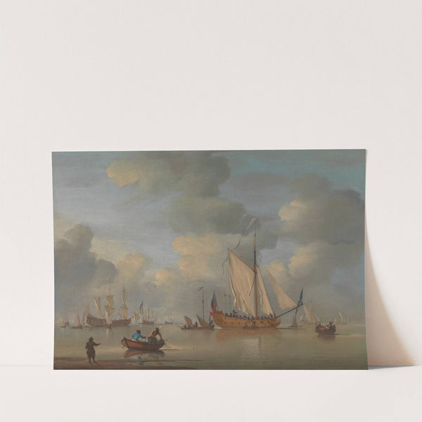 An English Royal Yacht Standing Offshore in a Calm by Peter Monamy