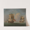 An English Sloop and a Frigate in a Light Breeze by Francis Swaine