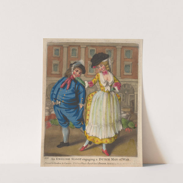 An English sloop engaging a Dutch Man of War. (1781)