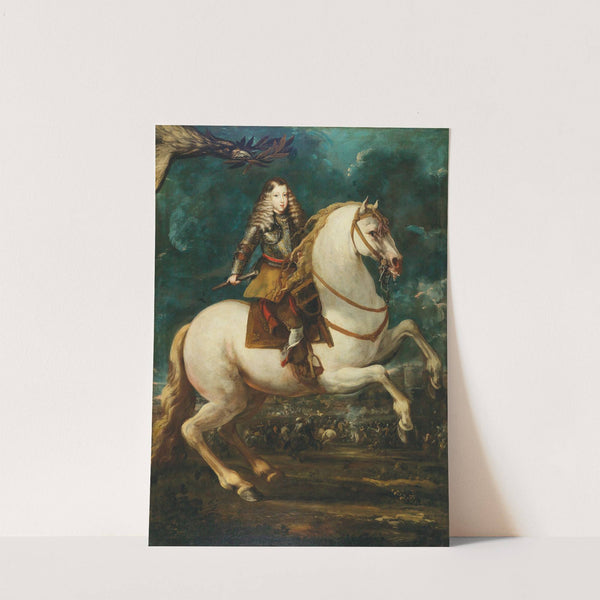 An Equestrian Portrait Of The Young King Charles II Of Spain by Sebastián Herrera Barnuevo