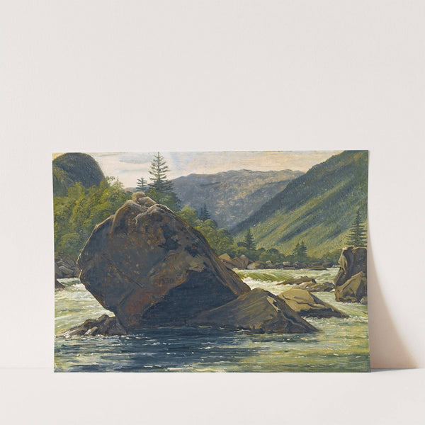 An Erratic Rock In The Rapids by Martinus Rørbye