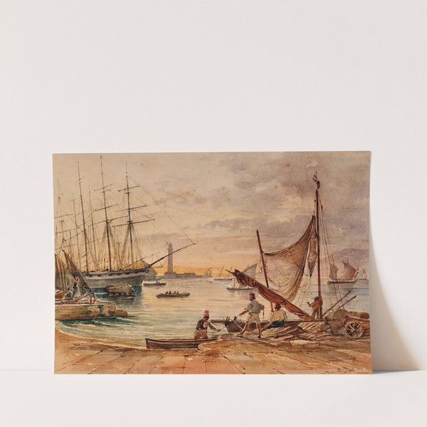 An evening in the harbour of Triest (1851) by Johann Nepomuk Passini