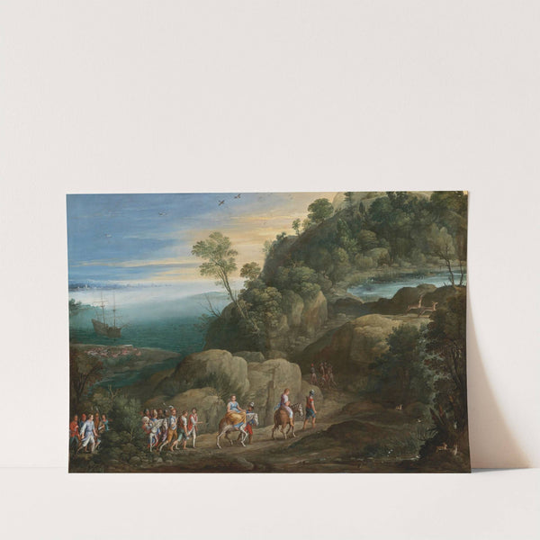 An Extensive Landscape With Scenes From The Historiae Aethiopica by Paul Bril