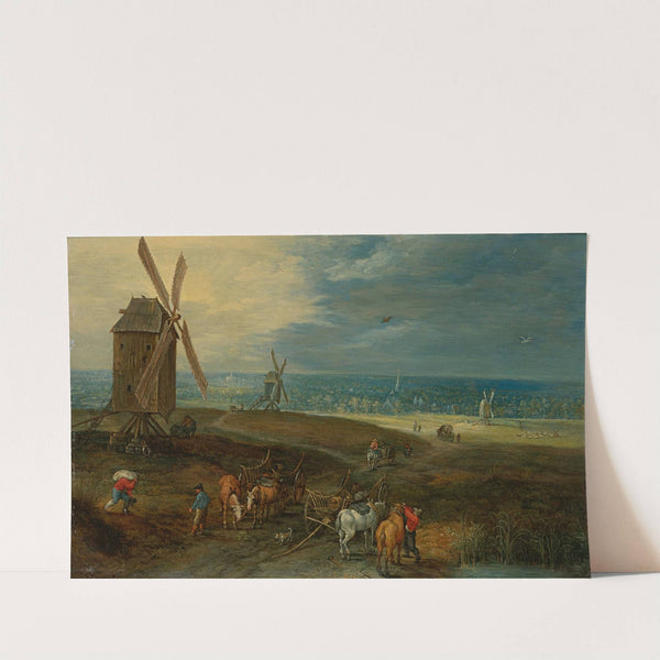 An Extensive Landscape With Travellers Before A Windmill by Jan Brueghel the Younger