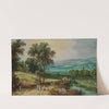 An extensive wooded landscape with travellers on a path and the corn harvest in the foreground by Jan Brueghel The Elder
