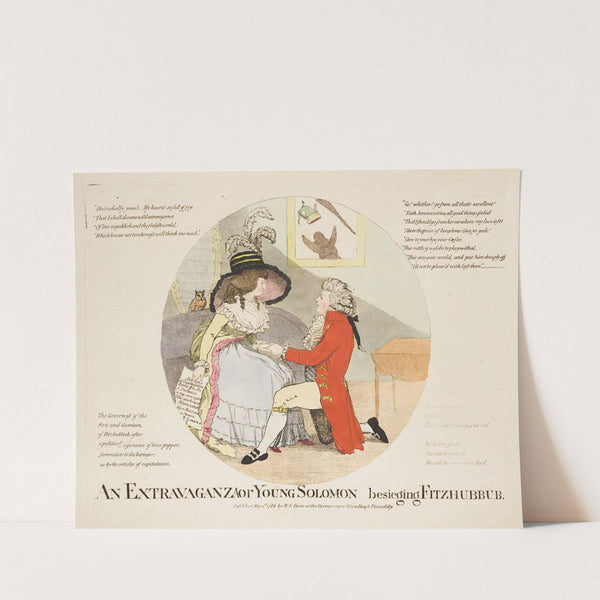 An extravaganza or Young Solomon besieging Fitzhubhub (1786) by Thomas Rowlandson