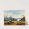 An Idyllic Mountain Landscape with a Herd of Animals and Shepherds by Max Joseph Wagenbauer