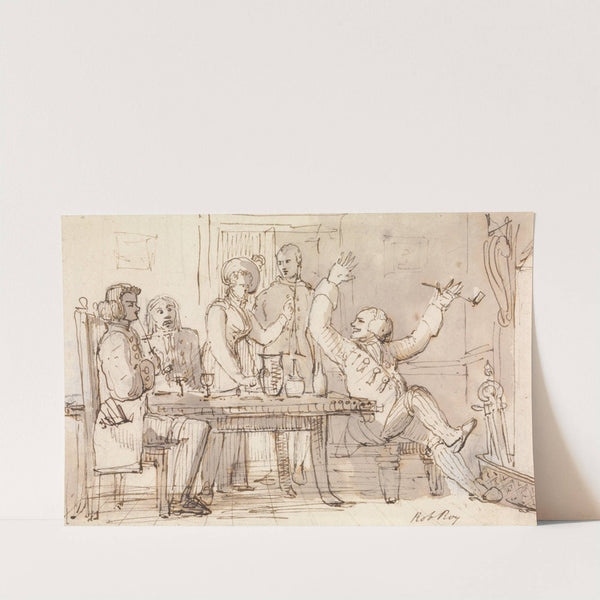 An Illustration to Rob Roy; Interior with a Party Drinking by William Henry Pyne