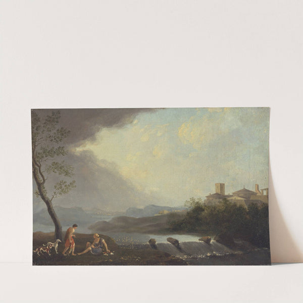 An Imaginary Italianate Landscape with Classical Figures and a Waterfall by Thomas Jones