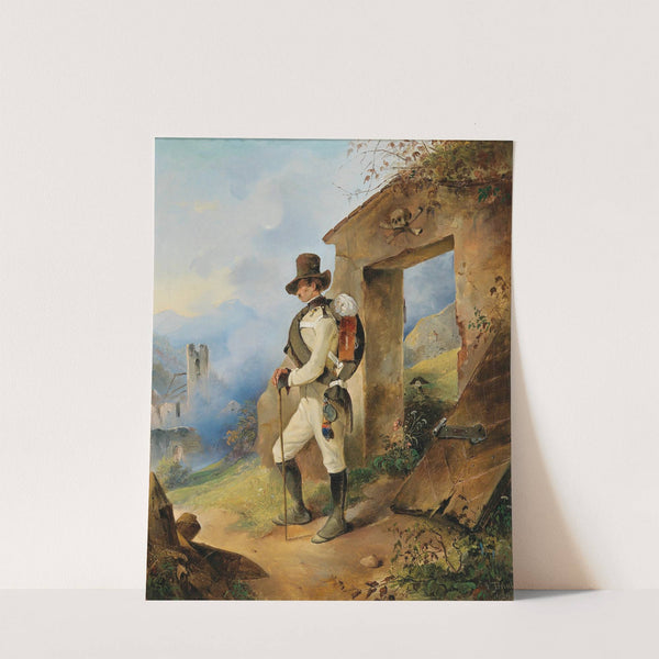 An Imperial And Royal Infantryman Before A Ruin by Friedrich Johann Treml
