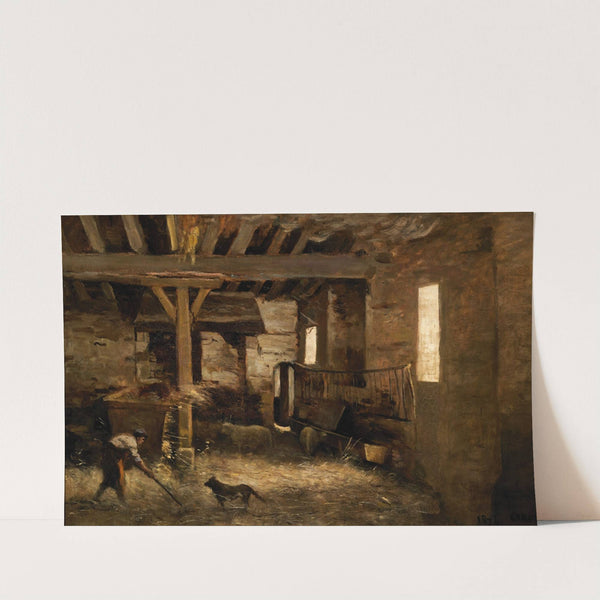 An Interior of a Barn (1874) by Jean-Baptiste-Camille Corot