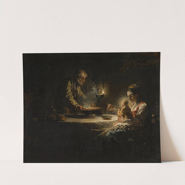 An interior scene with the Holy Family dining by Circle Of Jean-Honoré Fragonard