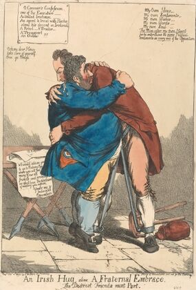 An Irish Hug, Alias a Fraternal Embrace, The Dearest Friends Must Part — size preview
