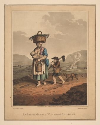 An Irish market woman and children (1822)