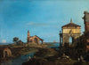 An Island in the Lagoon with a Gateway and a Church
