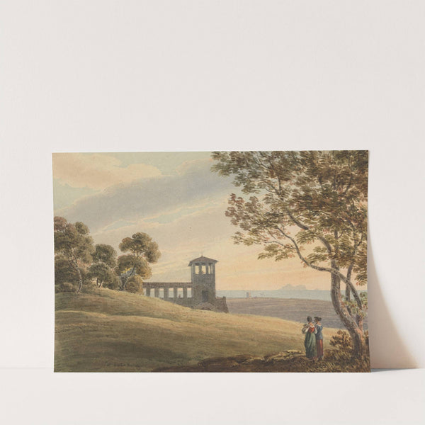 An Italian landscape with colonnade and tower by Thomas Richard Underwood