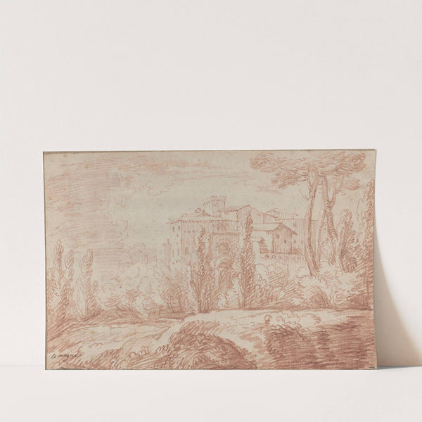 An Italian Walled Town Seen through Trees (c. 1724) by François Lemoyne