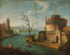 An Italianate capriccio river landscape
