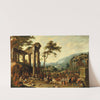 An italianate landscape with a market scene by Peeter van Bredael