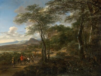 An Italianate landscape with bandits leading prisoners