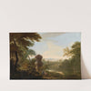 An Italianate Landscape with Figures by a Tomb by James Forrester