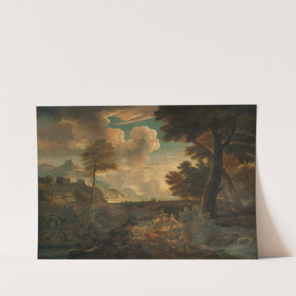 An Italianate landscape with herdsmen by Pieter Mulier the Elder