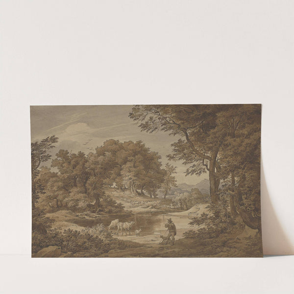 An Italianate Landscape with Shepherds by Friedrich Preller the Elder