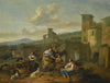 An Italianate Landscape With Vegetable Sellers